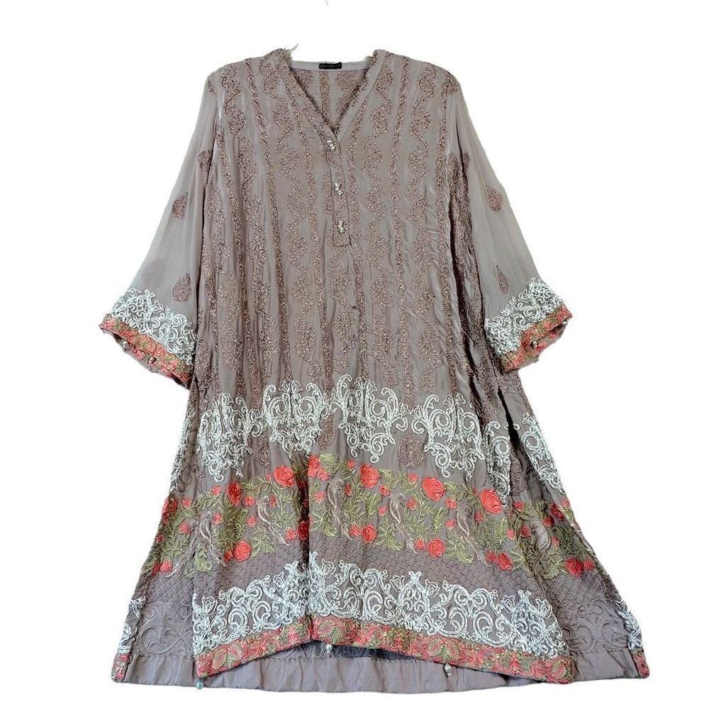 Agha Noor Embroidered Beaded Maxi Dress